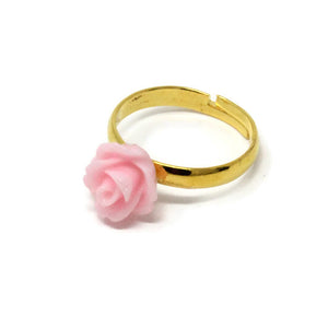 Tiny Petals Stacking Ring ~ Baby Pink Rose