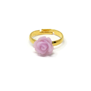 Tiny Petals Stacking Ring ~ Frosted Lilac Rose