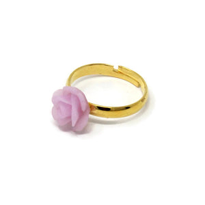 Tiny Petals Stacking Ring ~ Frosted Lilac Rose