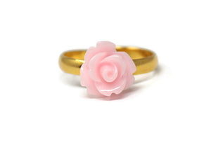 Tiny Petals Stacking Ring ~ Baby Pink Rose