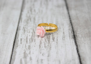 Tiny Petals Stacking Ring ~ Baby Pink Rose