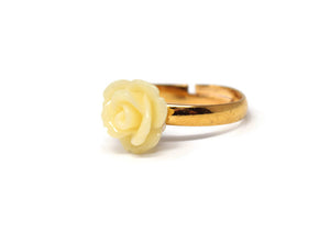 Tiny Petals Stacking Ring ~ Butter Yellow