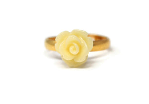 Tiny Petals Stacking Ring ~ Butter Yellow