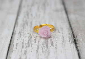Tiny Petals Stacking Ring ~ Frosted Lilac Rose