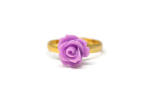 Tiny Petals Stacking Ring ~ Light Purple Rose