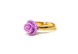 Tiny Petals Stacking Ring ~ Light Purple Rose