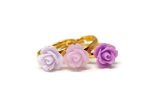 Tiny Petals Stacking Ring ~ Frosted Lilac Rose