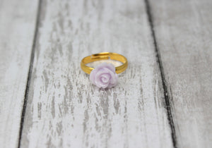 Tiny Petals Stacking Ring ~ Thistle Rose