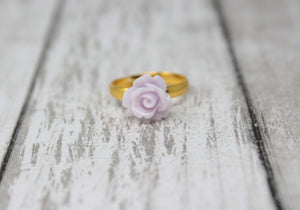 Tiny Petals Stacking Ring ~ Thistle Rose