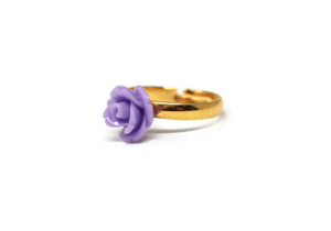 Tiny Petals Stacking Ring ~ Violet Rose