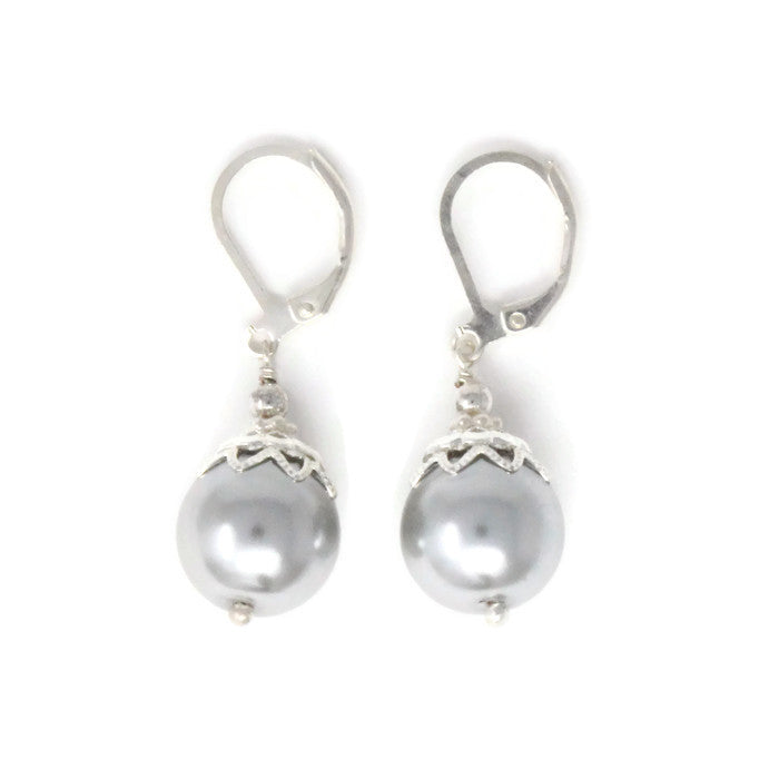 12mm Silver Christmas Ball Earrings