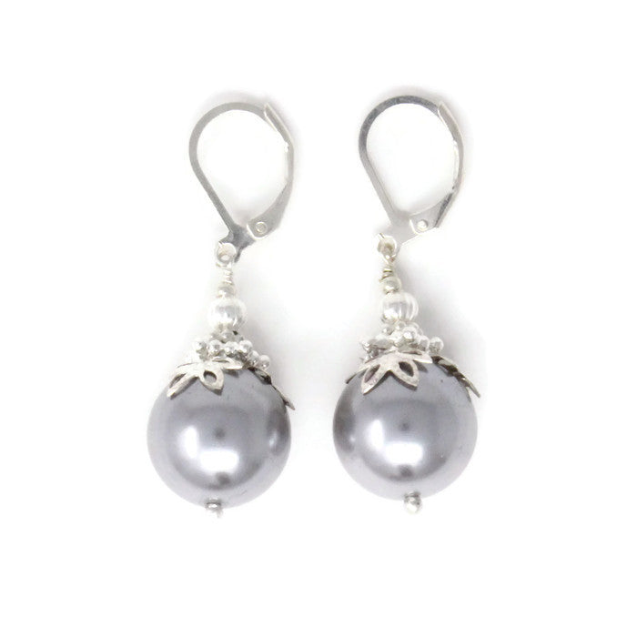 14mm Silver Christmas Ball Earrings
