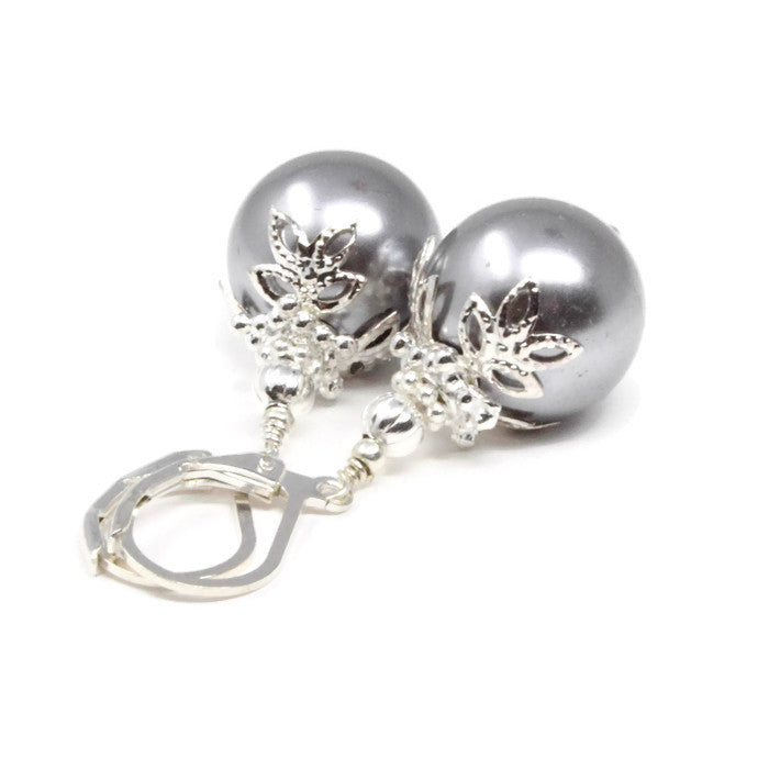 14mm Silver Christmas Ball Earrings