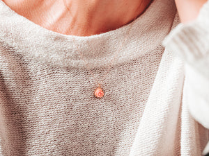 Tiny Petals Layering Necklace 18" ~ Salmon Pink Rose