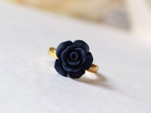 Rose Ring in Matte Navy Blue