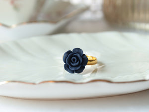 Rose Ring in Matte Navy Blue