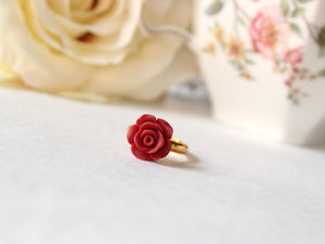 Rose Ring in Matte Red
