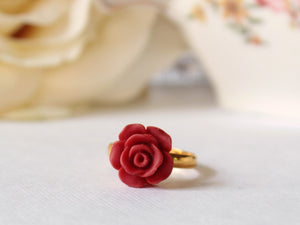 Rose Ring in Matte Red