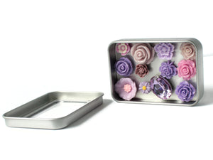 Purple Flower Magnet Set