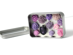 Purple Flower Magnet Set