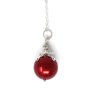14mm Red Christmas Ball Necklace & Earring Set