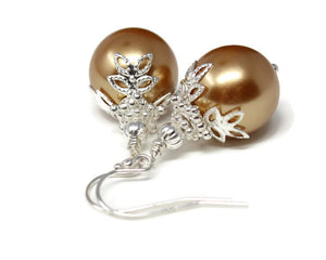 14mm Gold Christmas Ball Earrings