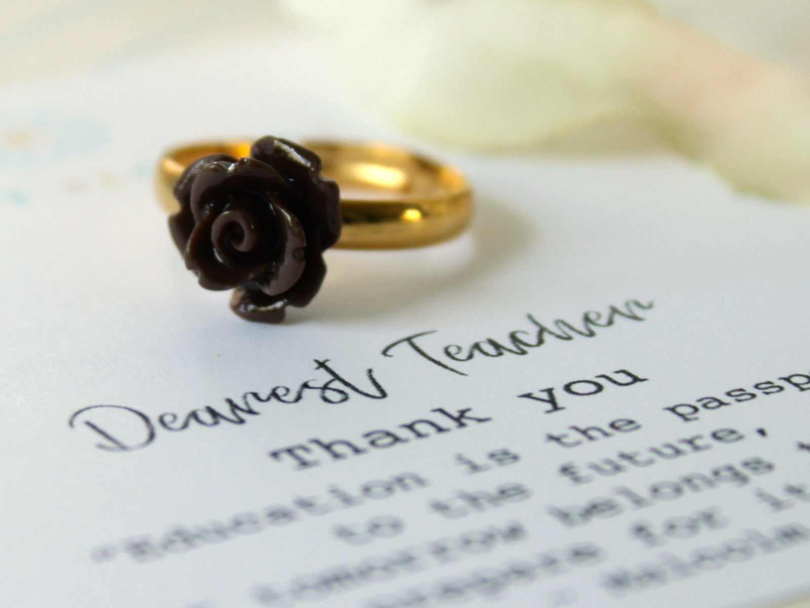 Flower Ring Personalized Teacher Gift