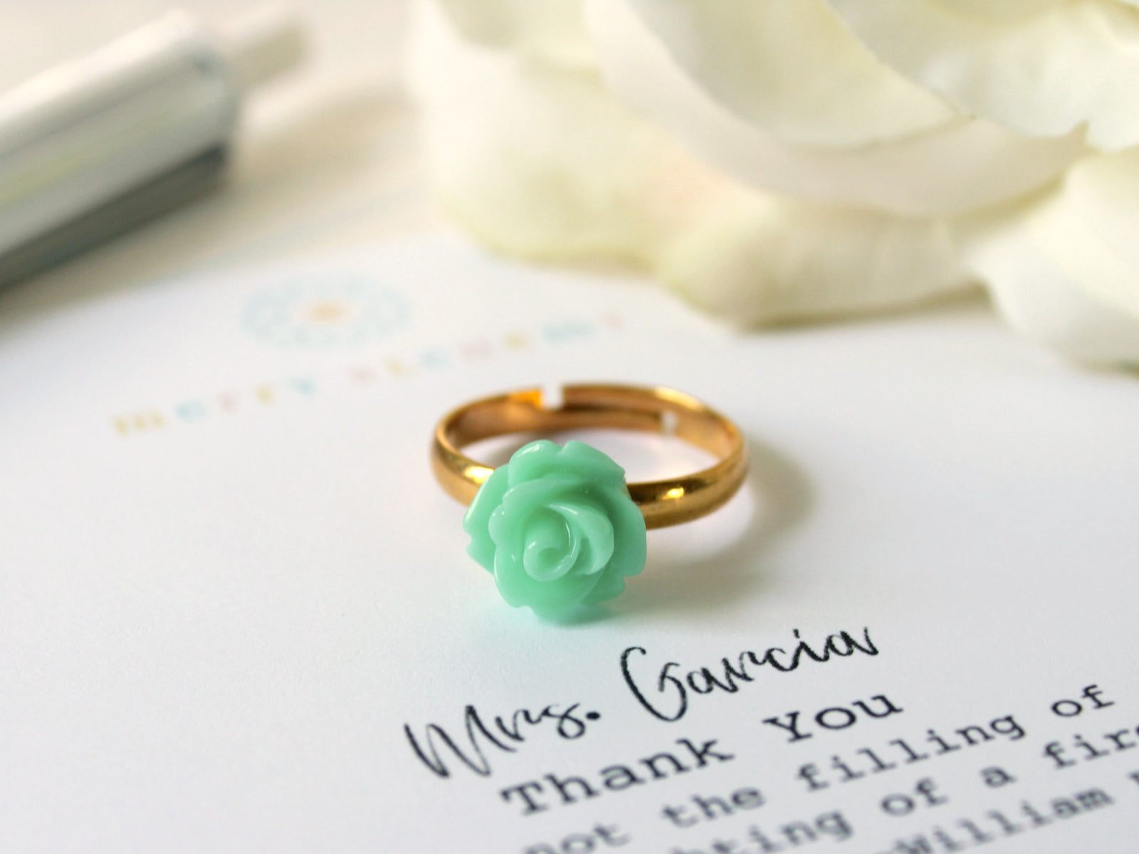 Flower Ring Personalized Teacher Gift