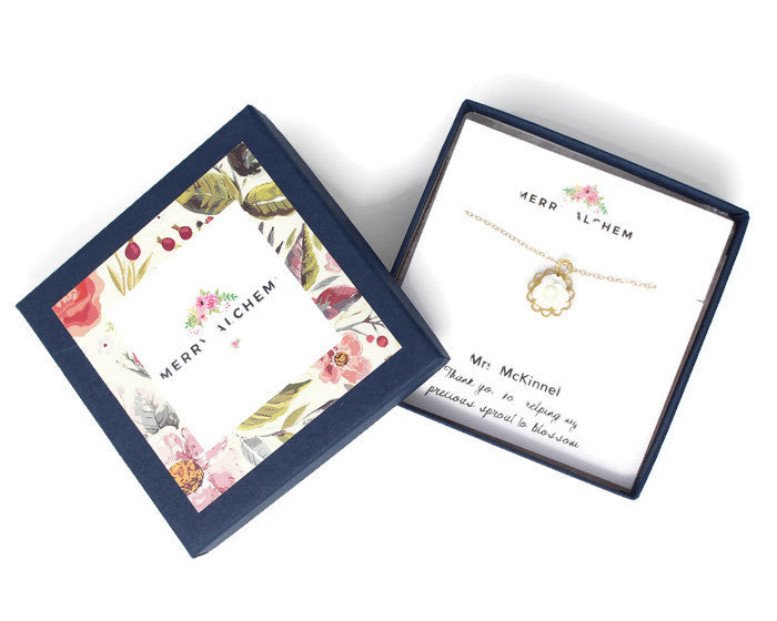 18" Flower Necklace Personalized Teacher Gift