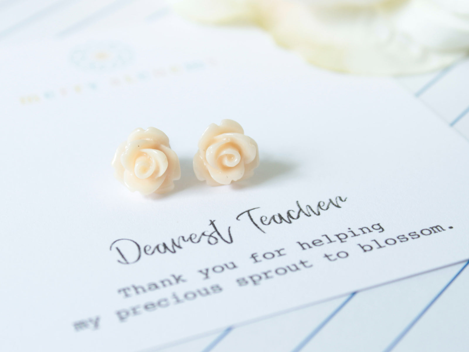Flower Earrings Personalized Teacher Gift