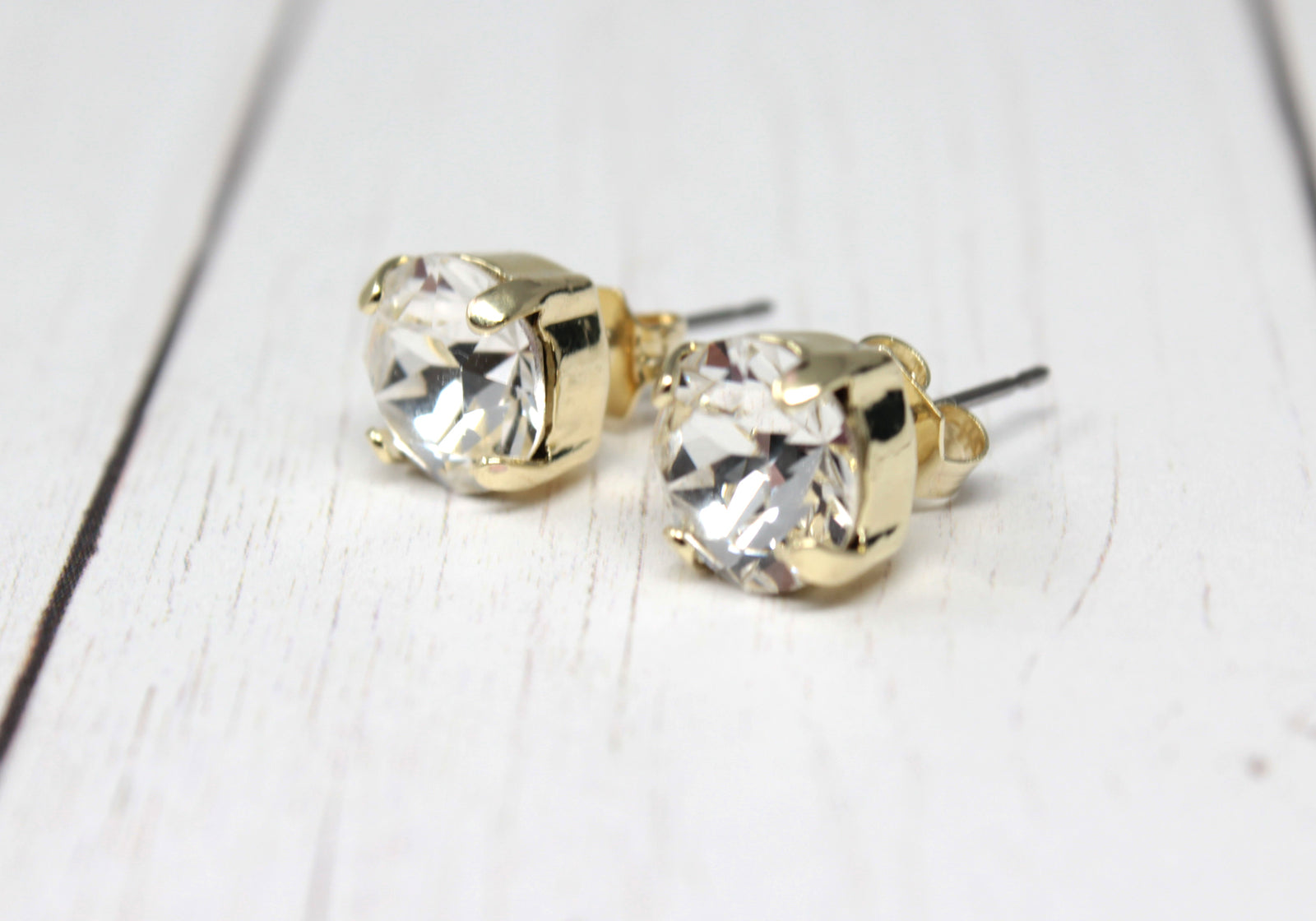 Clear Crystal Stud Earrings