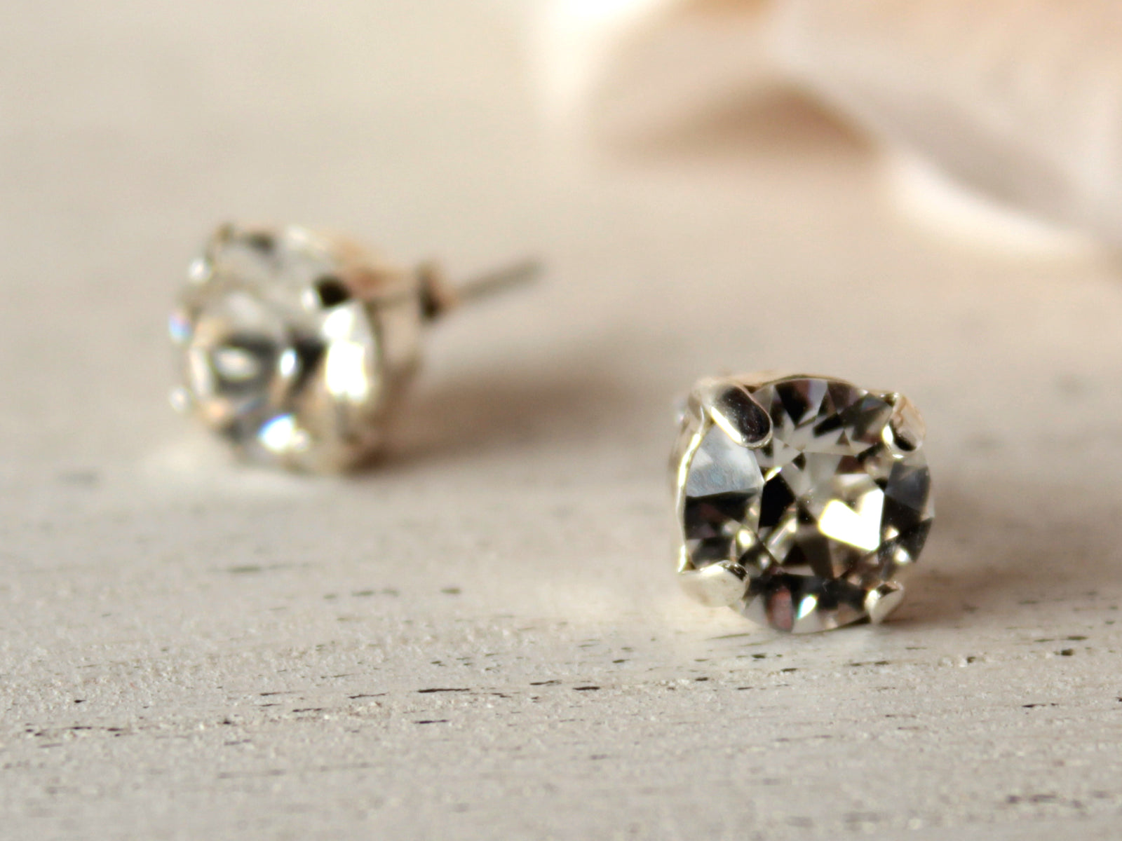 Clear Crystal Stud Earrings