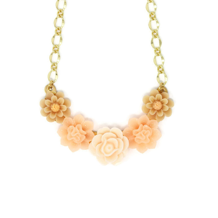 Bib of Blooms in Peach Sparkle