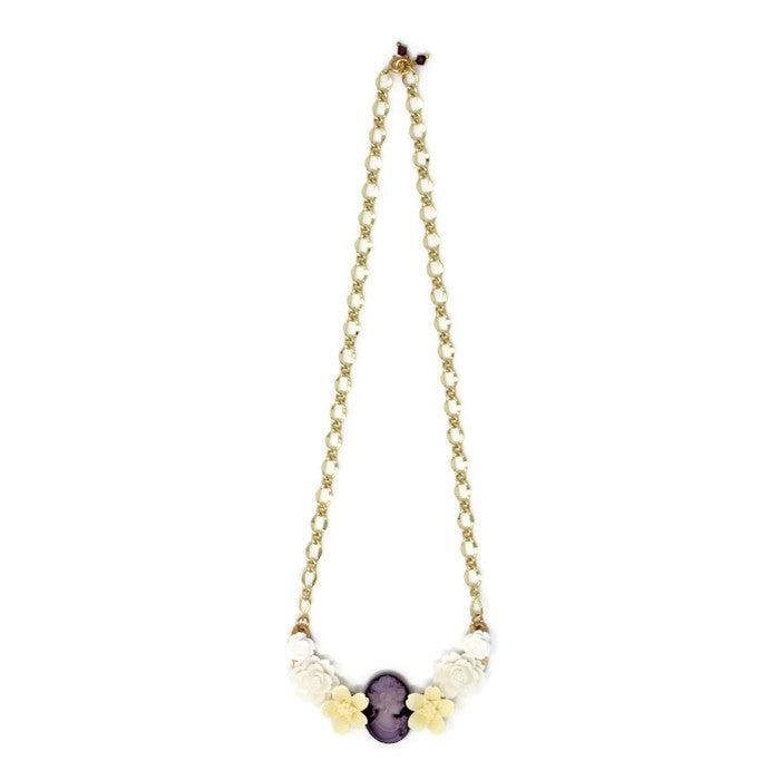 Bib of Blooms in Purple Cameo