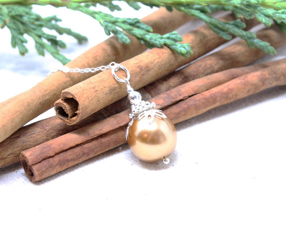 14mm Gold Christmas Ball Necklace