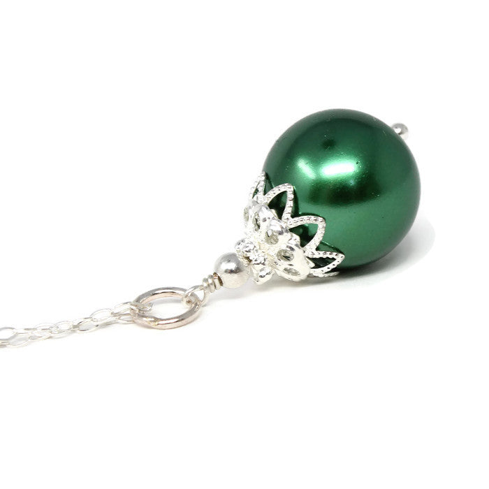 14mm Green Christmas Ball Necklace