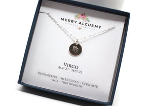 Virgo Zodiac Necklace in Sterling Silver
