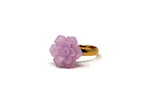 Succulent Ring in Purple Sparkle
