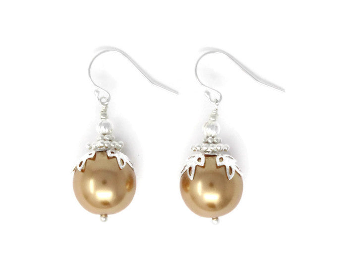 14mm Gold Christmas Ball Earrings