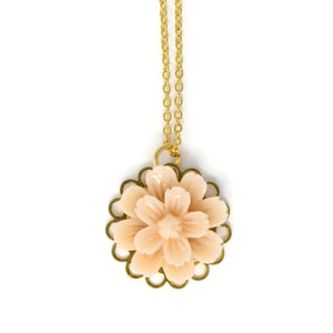 Single Blooms Necklace 20" in Blanched Almond Flower