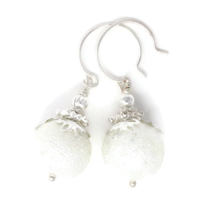 14mm Snowball Christmas Ball Earrings