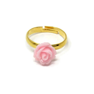 Tiny Petals Stacking Ring ~ Baby Pink Rose