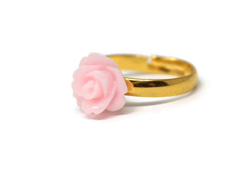 Tiny Petals Stacking Ring ~ Baby Pink Rose
