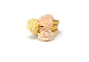 Tiny Petals Stacking Ring ~ Butter Yellow