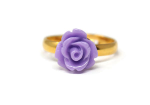 Tiny Petals Stacking Ring ~ Violet Rose