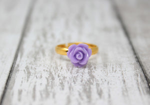 Tiny Petals Stacking Ring ~ Violet Rose